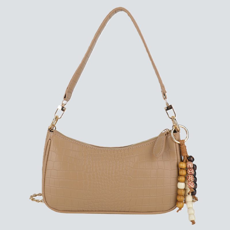 Croc-Embossed Leather Shoulder Bags