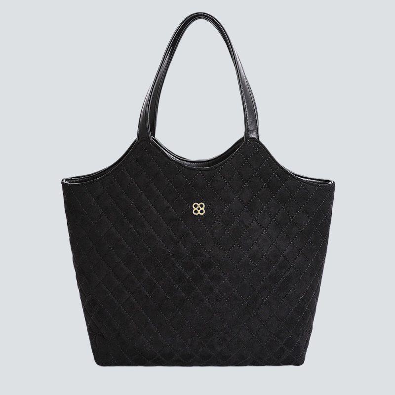 Quilted Suede Tote Bag