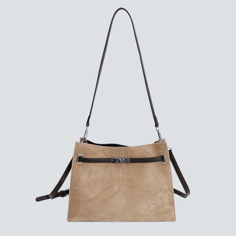 Velvet suede one-shoulder bag