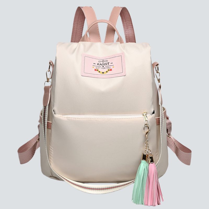 Chic Minimalist Two-Tone Backpack with Tasse