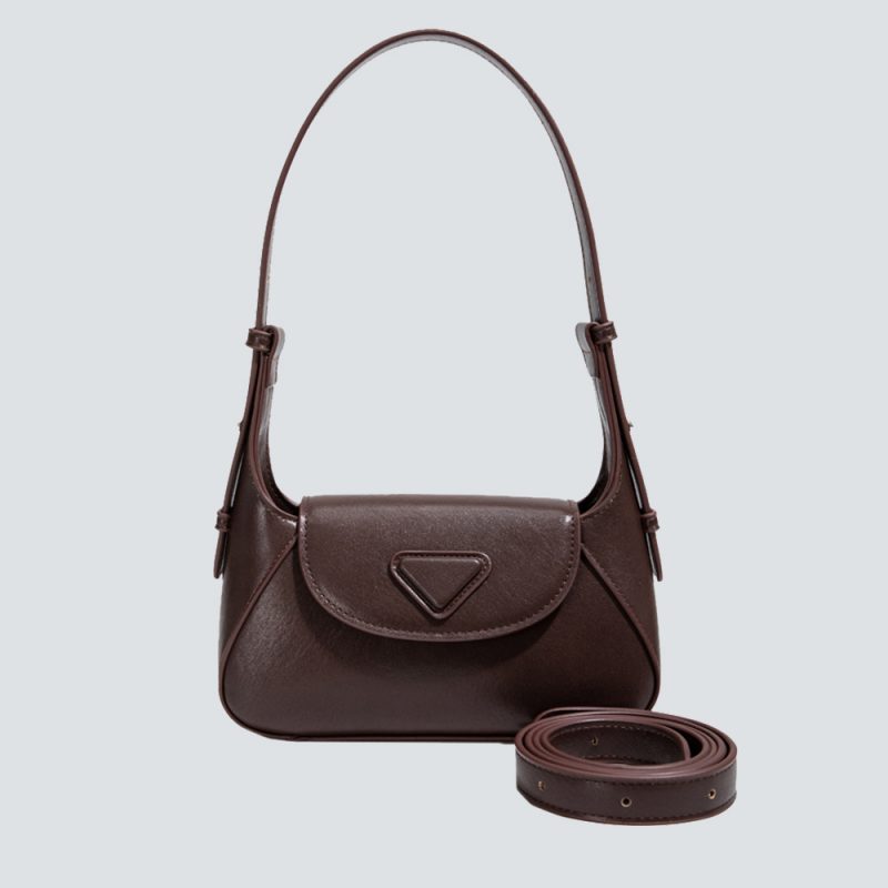 Minimalist Triangle-Accent Shoulder Bag