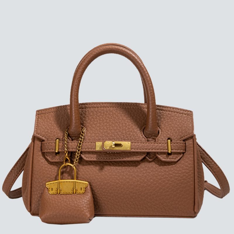 Textured Leather Top-Handle Bag