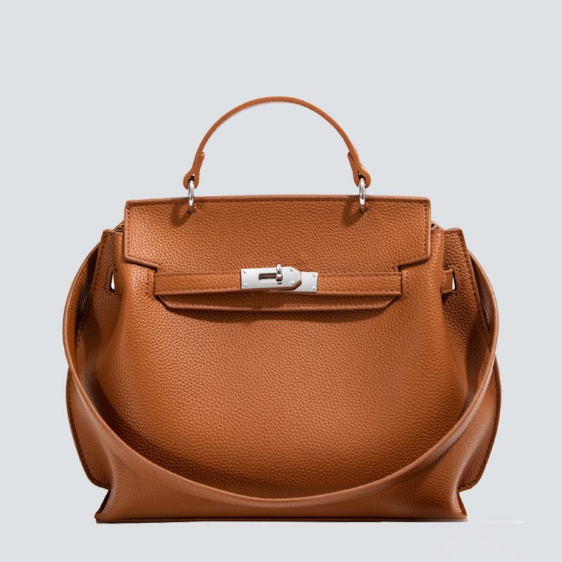 Timeless Grain Leather Top-Handle Bag