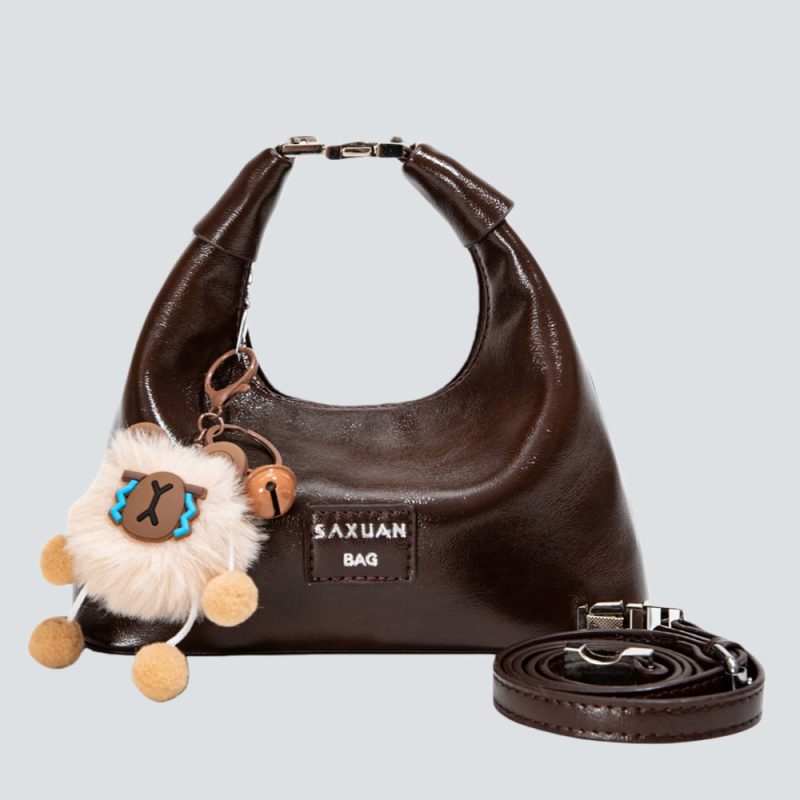 Sleek Half-Moon Leather Bag