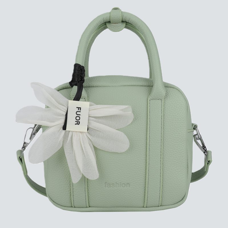 Textured leather mini handbag