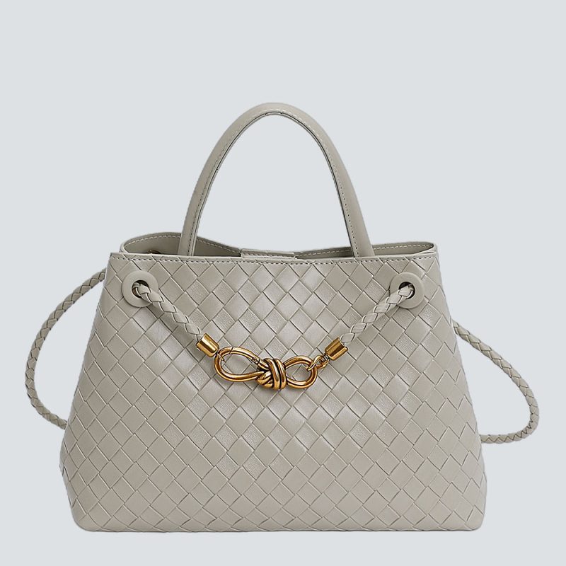 Woven Texture Metal Buckle Handbag