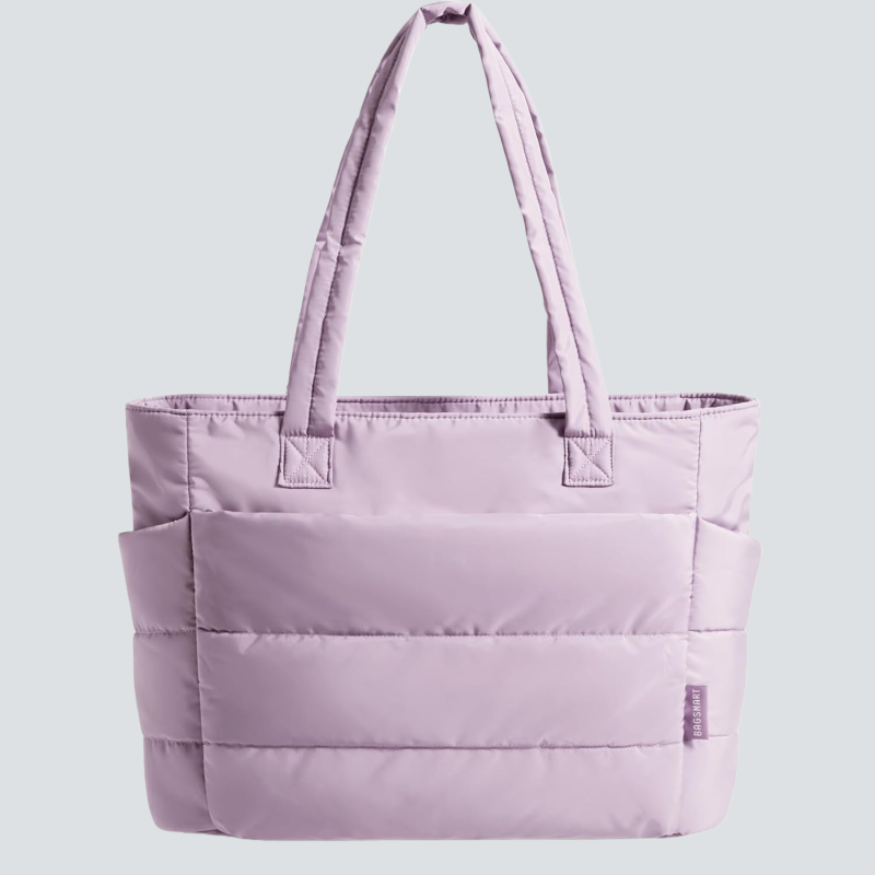 BAGSMART Tote Bag for Women, Lightweight Puffy Tote Bag with Compartments Shoulder Bag Handbag for Travel, Work, Gym