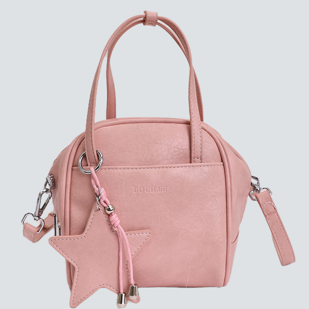 Caramel Vintage Waxed Leather Mini Handbag With Star Charm - Image 5
