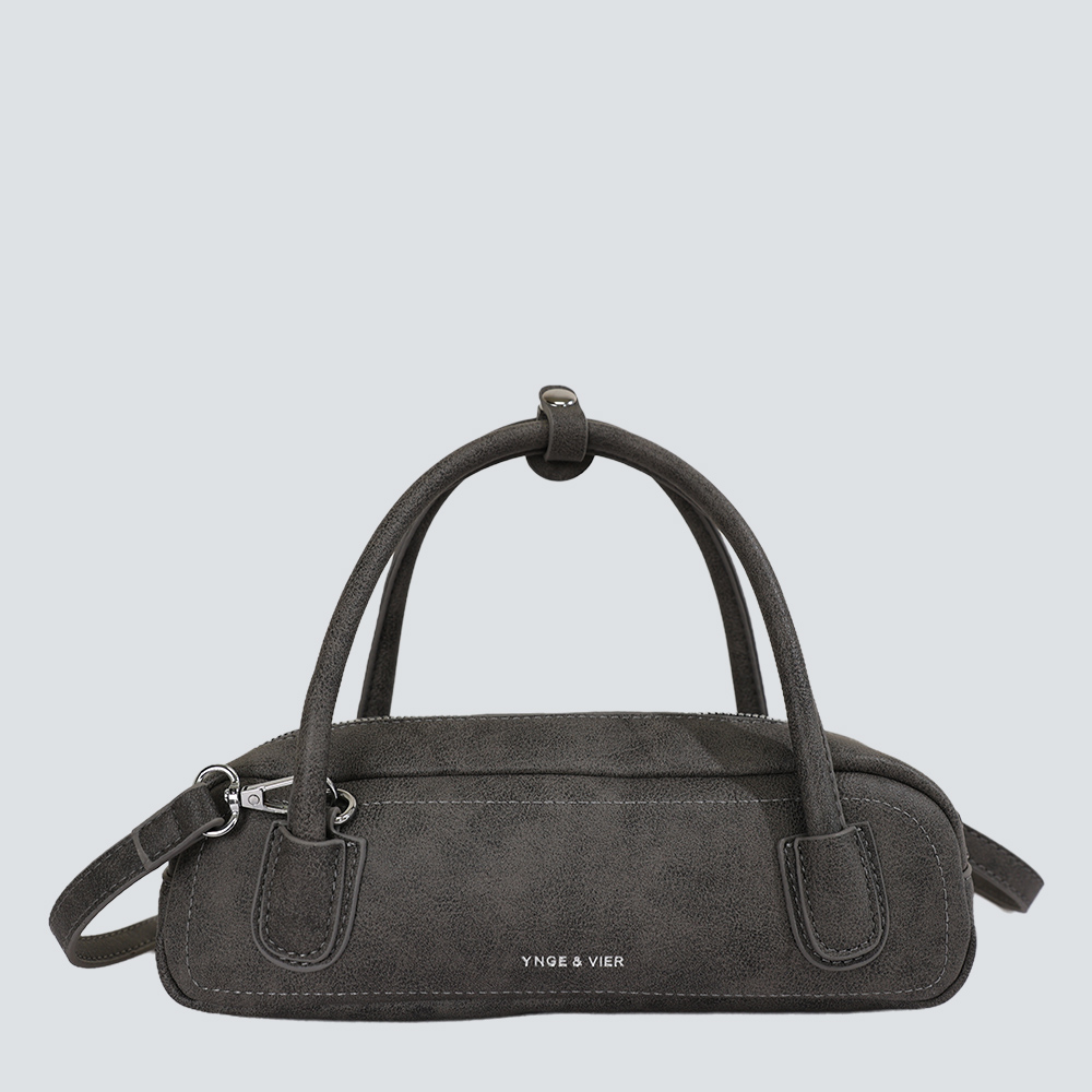 Off White Suede Mini Boston Handbag - Image 5