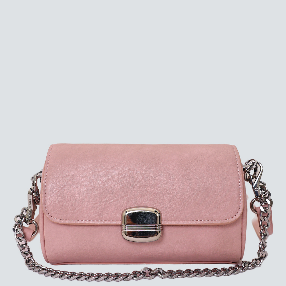 Caramel Vintage Waxed Leather Chain Baguette Bag - Image 4