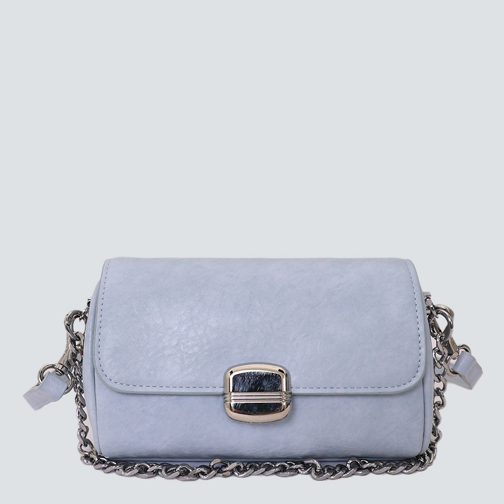 Caramel Vintage Waxed Leather Chain Baguette Bag - Image 3