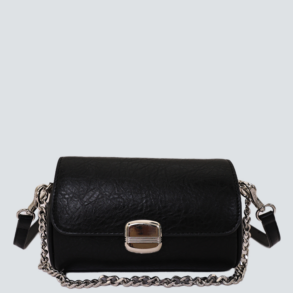 Caramel Vintage Waxed Leather Chain Baguette Bag - Image 10