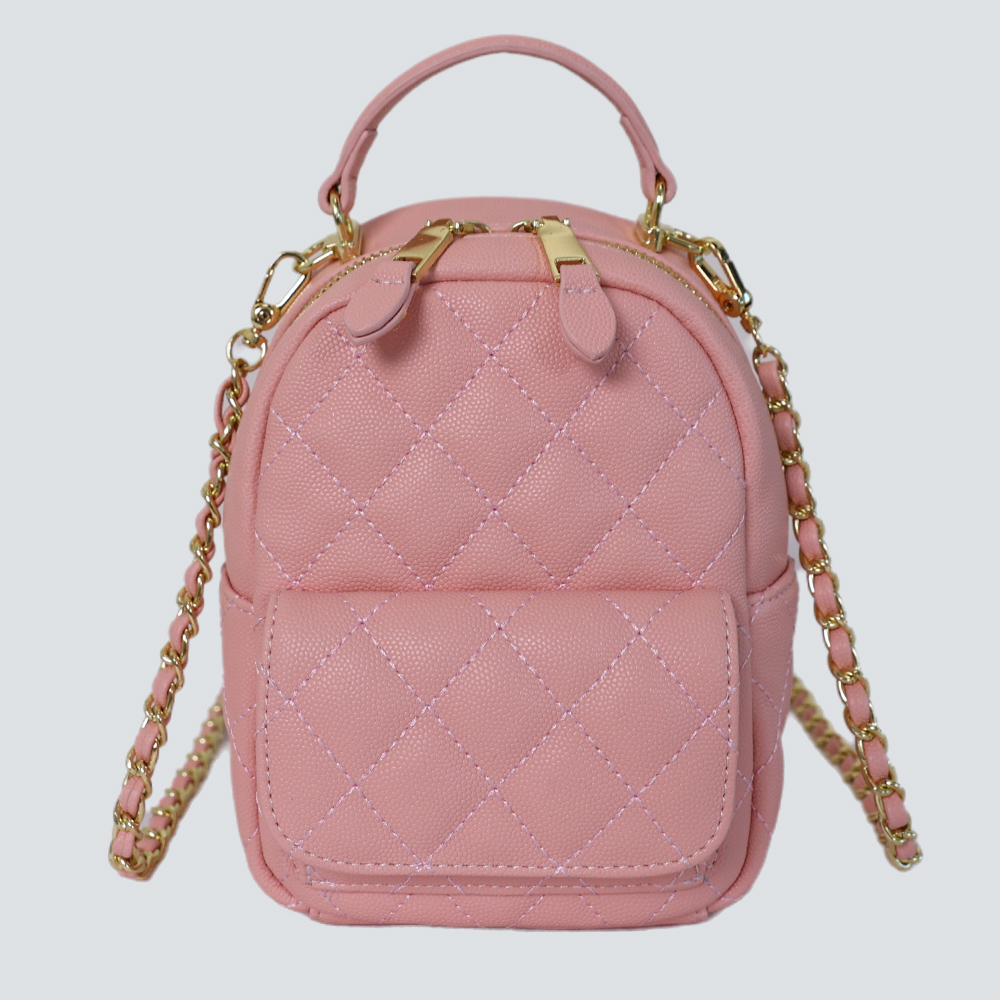 Classic Black Quilted Leather Chain Mini Backpack - Image 3