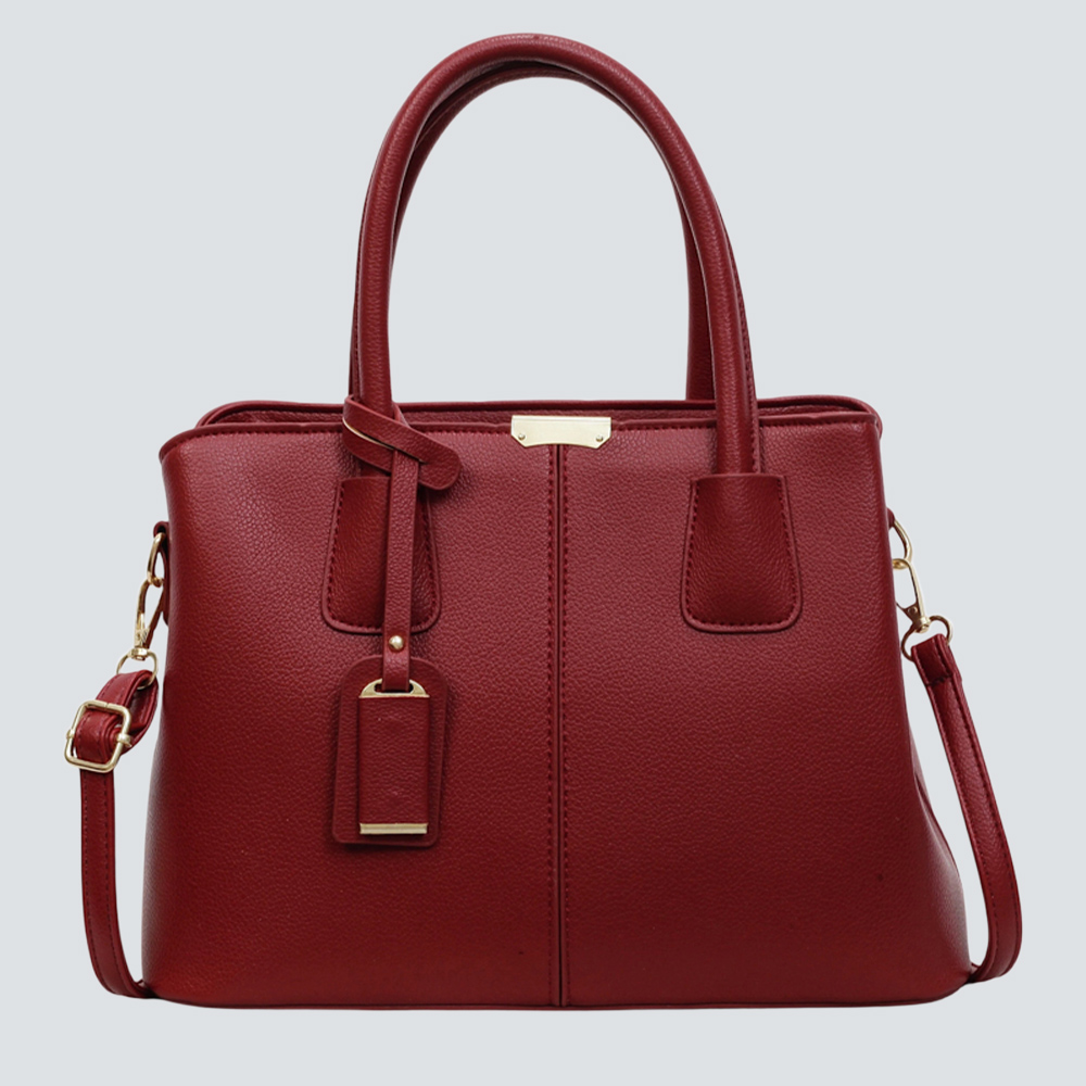 Black Pebble Leather Commute Tote Handbag - Image 3