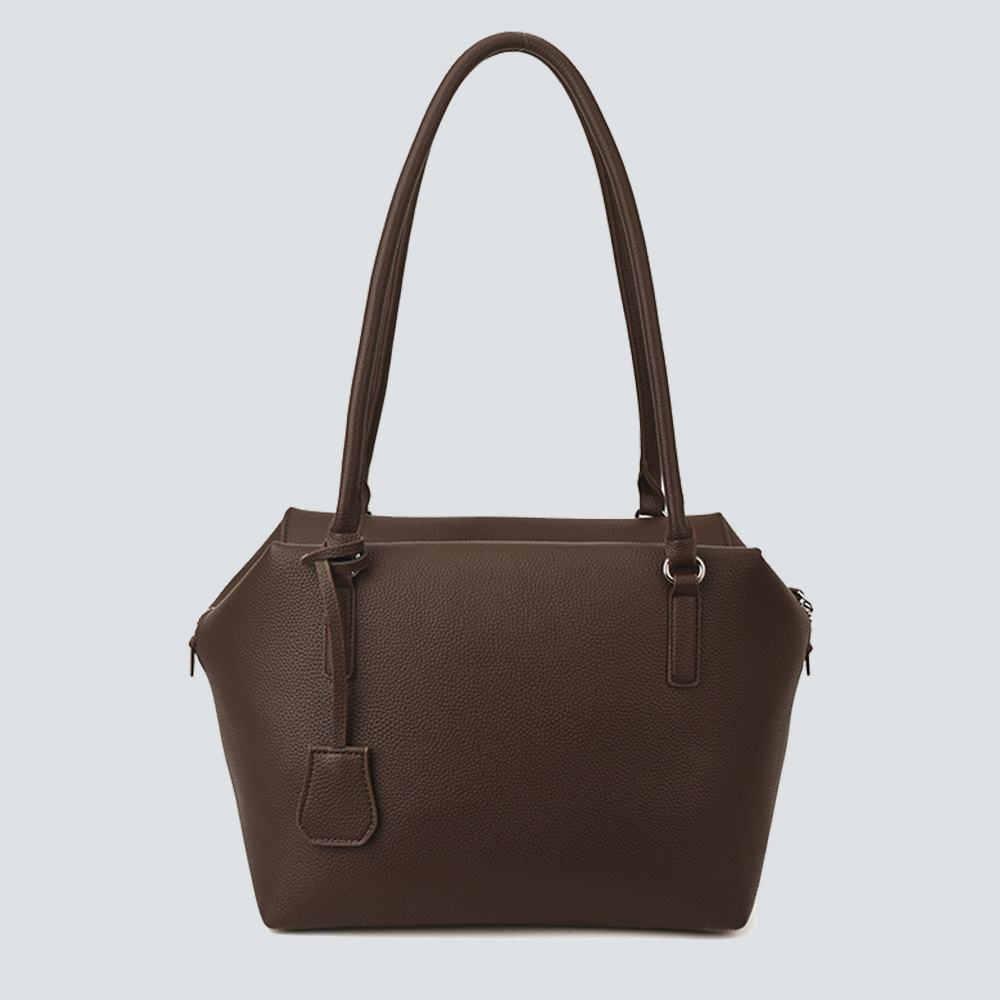 Pebble Leather Large Commute Tote Shoulder Bag