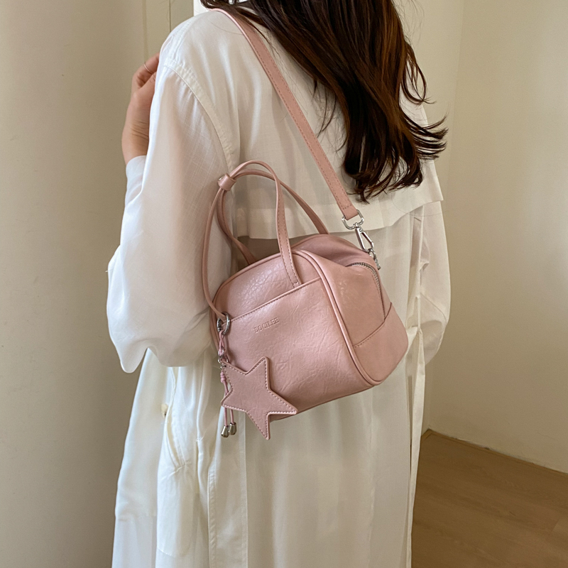 Caramel Vintage Waxed Leather Mini Handbag With Star Charm - Image 6