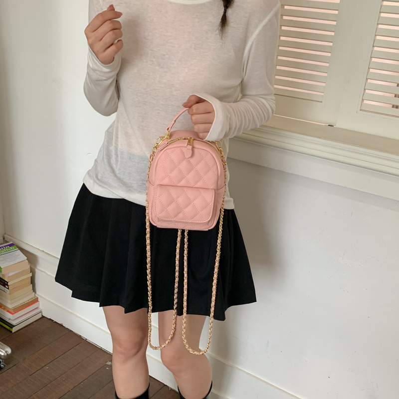 Classic Black Quilted Leather Chain Mini Backpack - Image 7