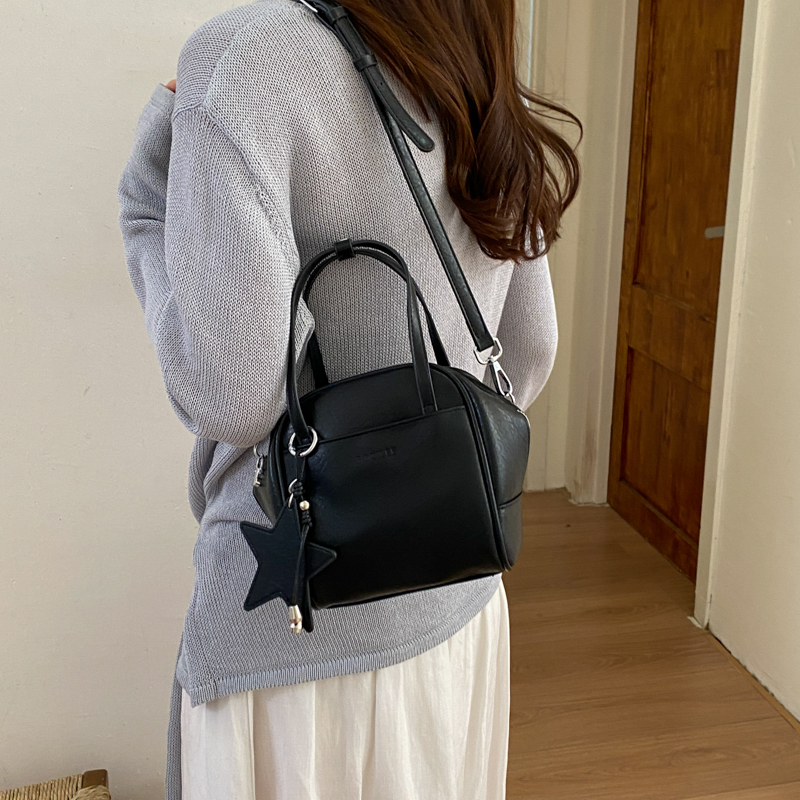 Caramel Vintage Waxed Leather Mini Handbag With Star Charm - Image 8
