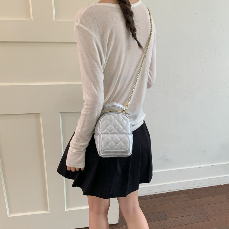 Classic Black Quilted Leather Chain Mini Backpack - Image 8